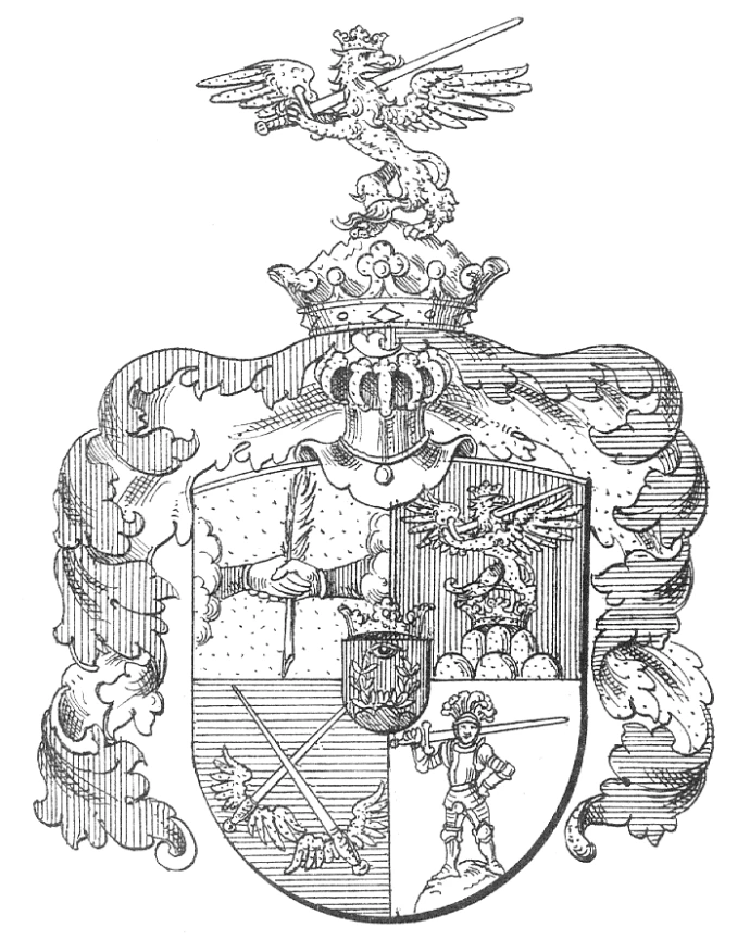 Door W. B. Jaeger - Gustav Adelbert Seyler: J. Siebmacher's grosses und allgemeines Wappenbuch, Band I, Abt. 7. Bauer & Raspe Nürnberg 1898, Table 42, Public Domain, https://commons.wikimedia.org/w/index.php?curid=106794725